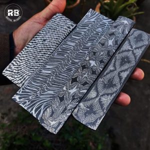 B. Fully Customizable Mosaic Damascus Steel Bars From Royal Blades