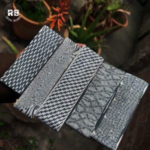 C. Fully Customizable Mosaic Damascus Steel Bars From Royal Blades