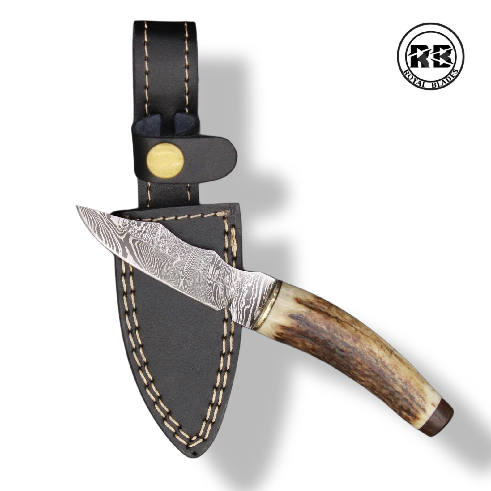 T. Premium Stag Horn Damascus Hunter From Royal Blades - Image 4