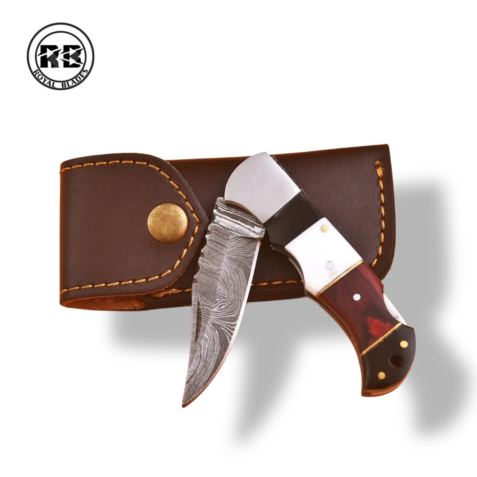 ZK. Specialized 7" Damascus Everyday Carry (EDC) Knife - Image 5