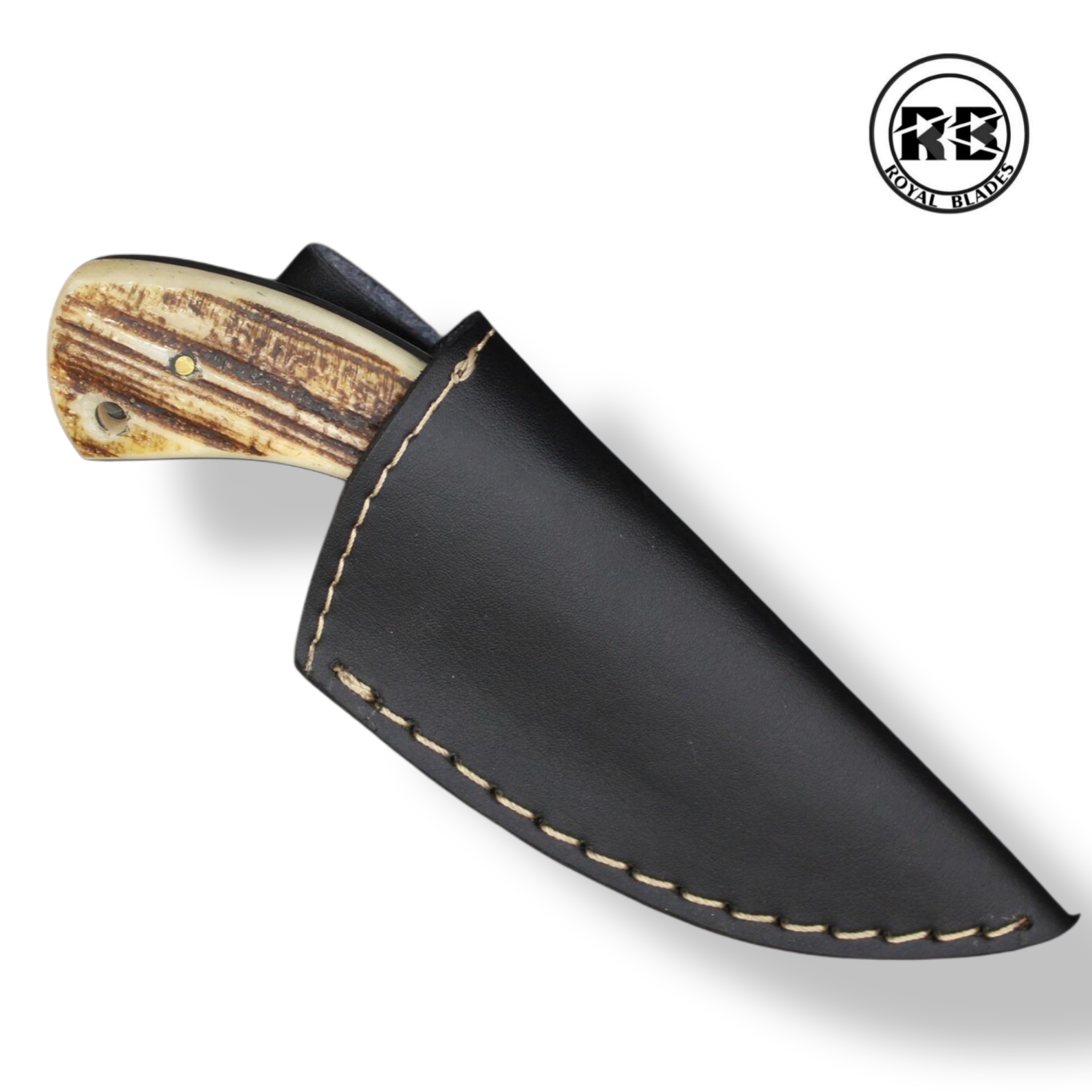Y. Fixed Blade Hunting Skinner with Natural Stag Handle From Royal Blades - Image 3