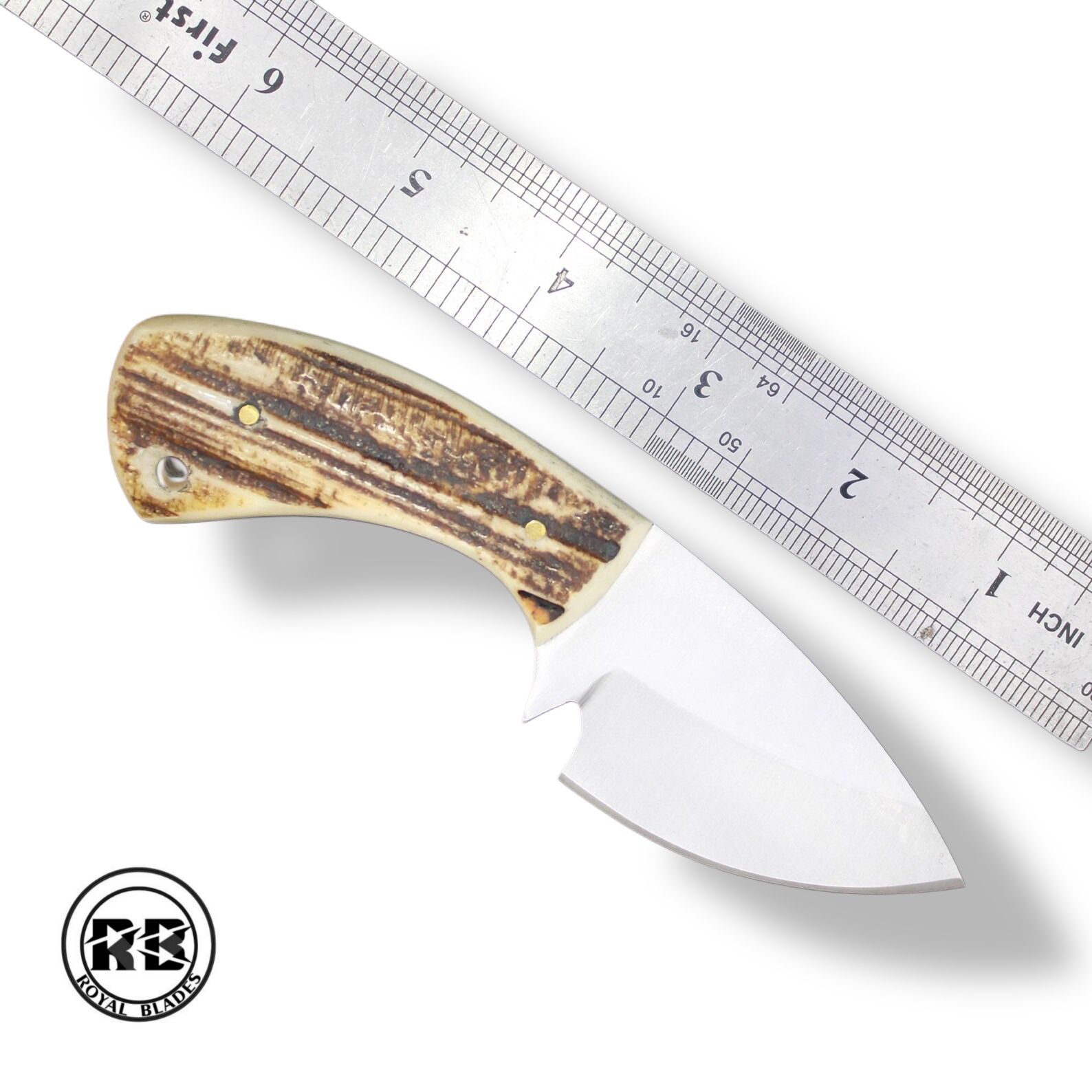 Y. Fixed Blade Hunting Skinner with Natural Stag Handle From Royal Blades - Image 4