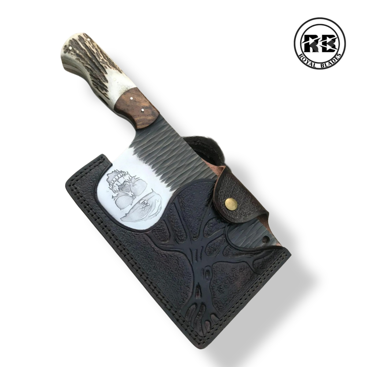 S. Specialized 12.5" D2 Cleaver with Custom Skull Etching From Royal Blades - Image 2