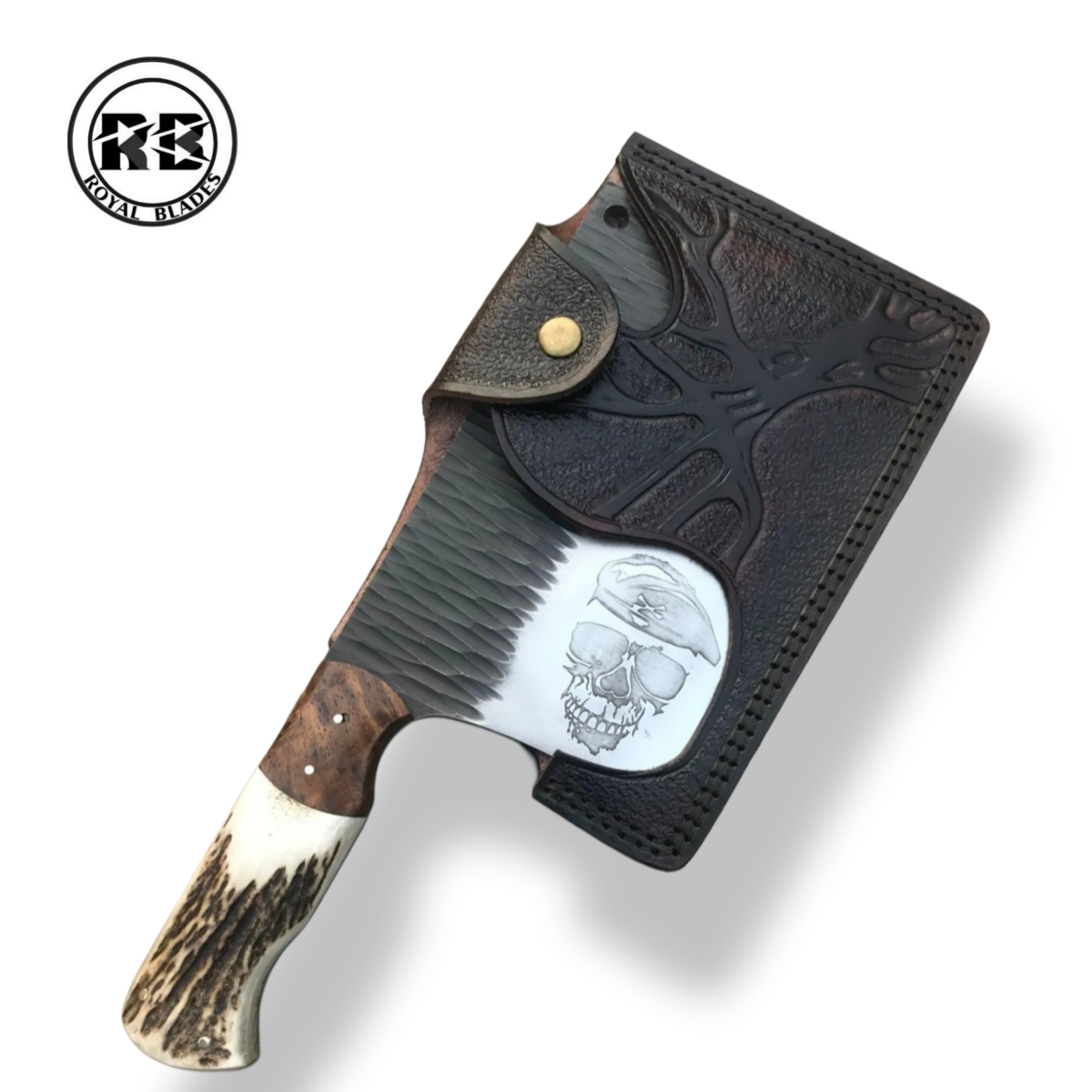 S. Specialized 12.5" D2 Cleaver with Custom Skull Etching From Royal Blades - Image 3
