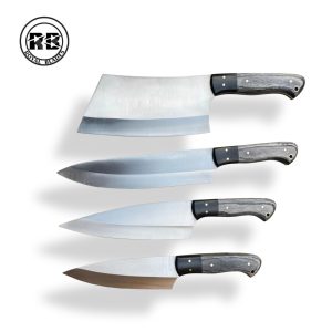 Q. J2 Steel Culinary Set with Black Micarta & Wood Handles From Royal Blades