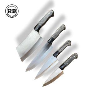 Q. J2 Steel Culinary Set with Black Micarta & Wood Handles From Royal Blades