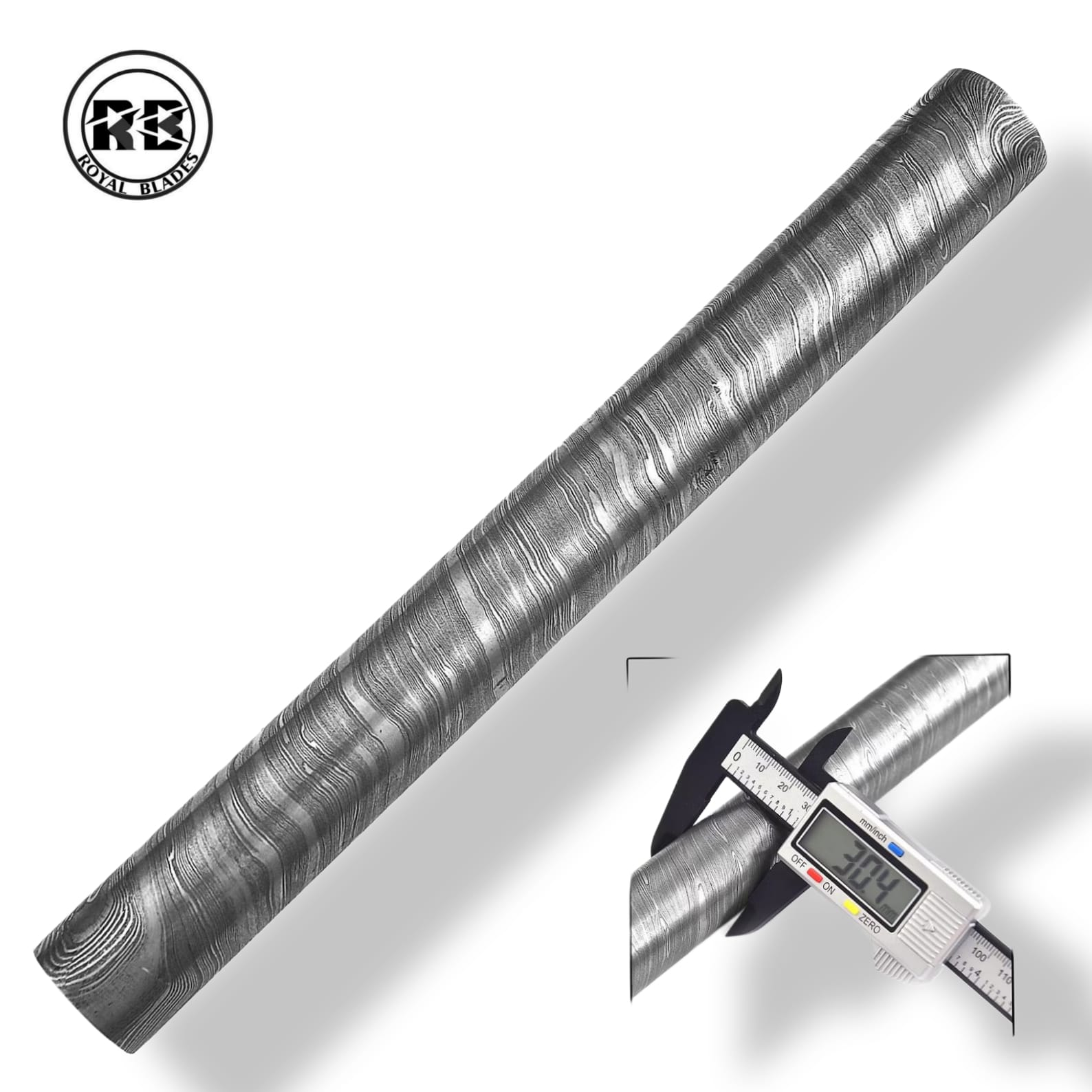 C. Professional 225.5cm Torsion Twist Damascus Steel Round Rod From Royal Blades - Image 4