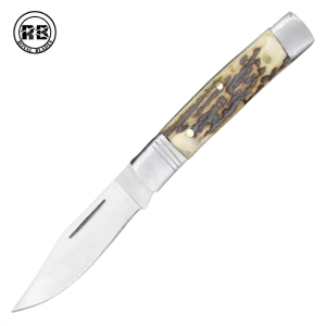 Custom Stag Horn Folding Knife with D2 Steel From Royal Blades